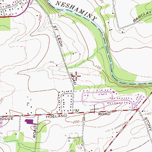 Topographic Map of Treeline Estates, PA