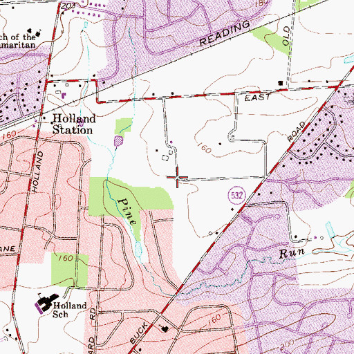 Topographic Map of Pine Run, PA