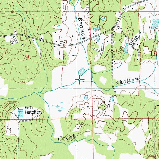 Topographic Map of Jennings Branch, AL