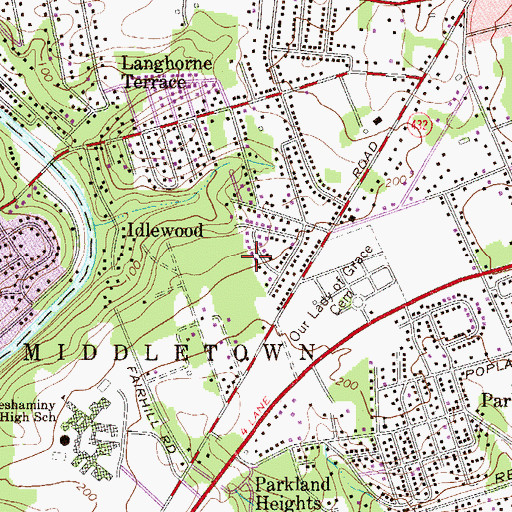 Topographic Map of Sweetwater Farms, PA