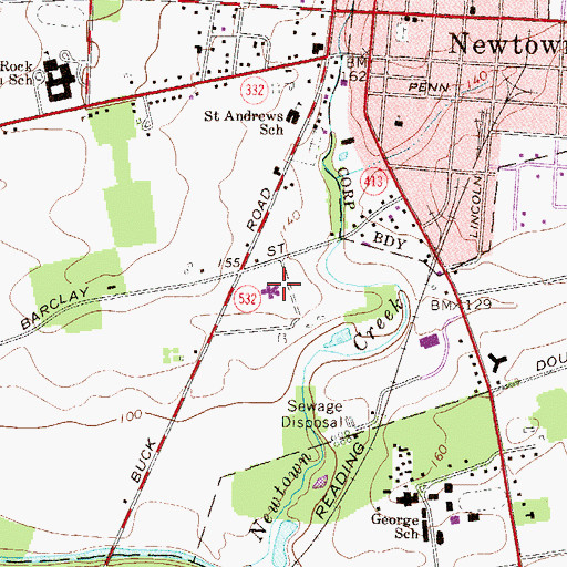 Topographic Map of Chandler Hall Nursing Home, PA