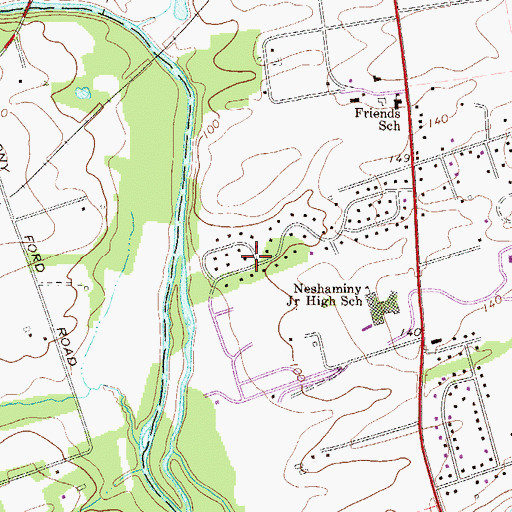 Topographic Map of Green Valley, PA