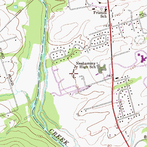 Topographic Map of Sturbridge, PA