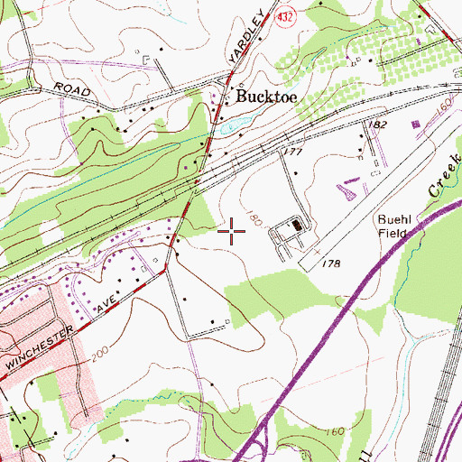 Topographic Map of Valley View Estates, PA