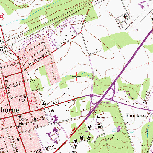 Topographic Map of Tareyton Estates, PA
