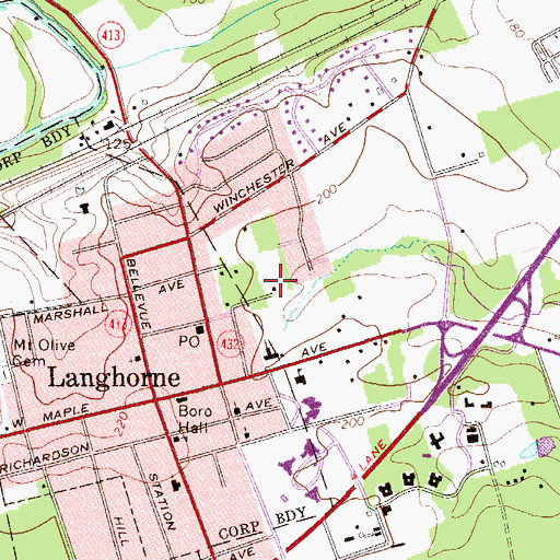 Topographic Map of Brenwood, PA