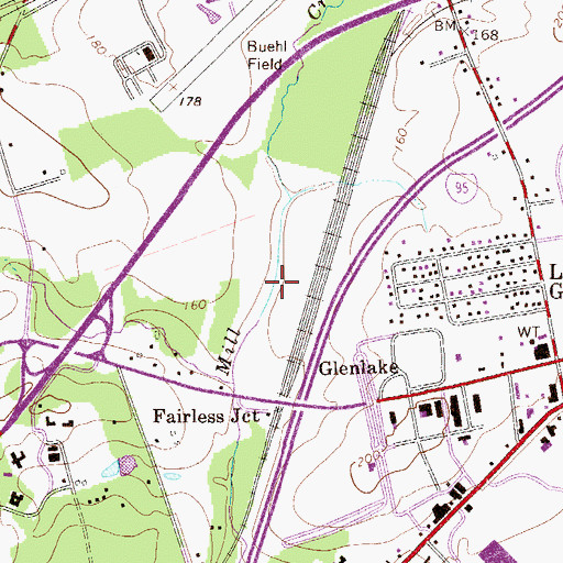 Topographic Map of Bucks County Business Park, PA