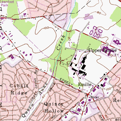 Topographic Map of Queen Anne County Park, PA