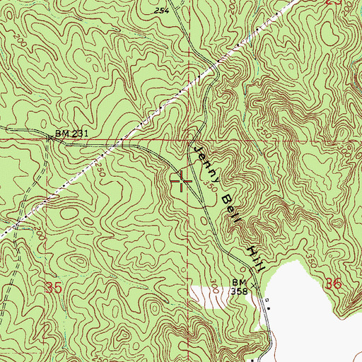 Topographic Map of Jenny Bell Hill, AL
