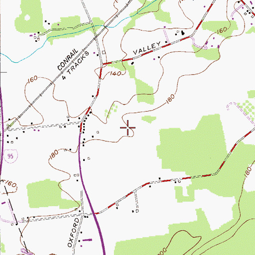 Topographic Map of Oak Valley, PA