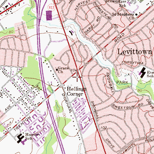 Topographic Map of Deer Dale, PA