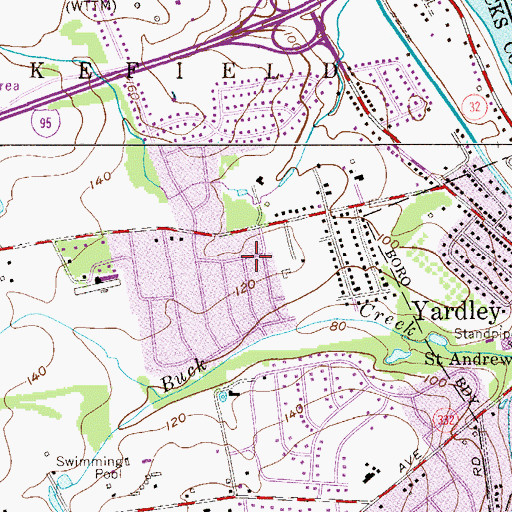 Topographic Map of Pine Brook Farms, PA