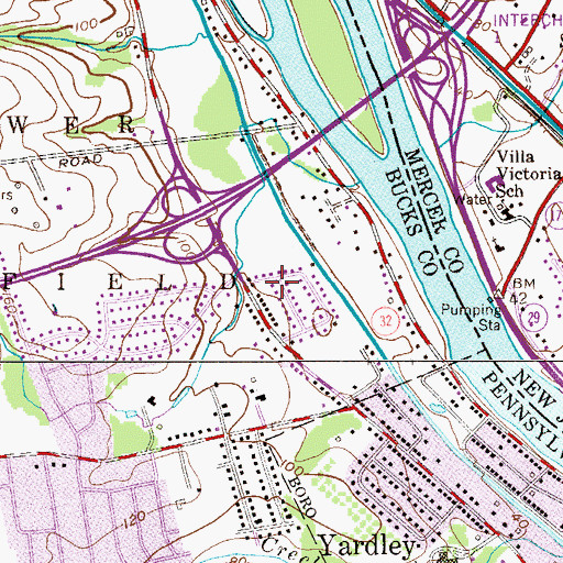 Topographic Map of Maple Vale, PA