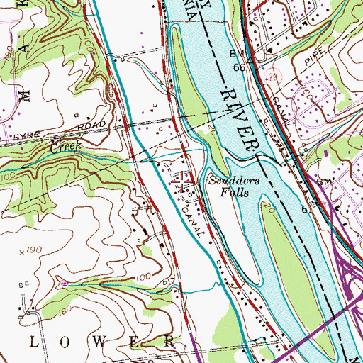 Topographic Map of Island View, PA