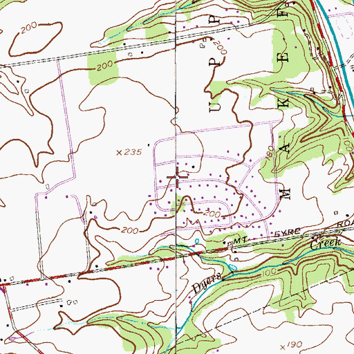 Topographic Map of Mount Eyre Manor, PA