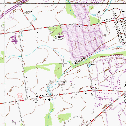 Topographic Map of Pebble Creek, PA