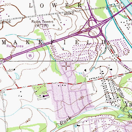 Topographic Map of Makefield Chase, PA