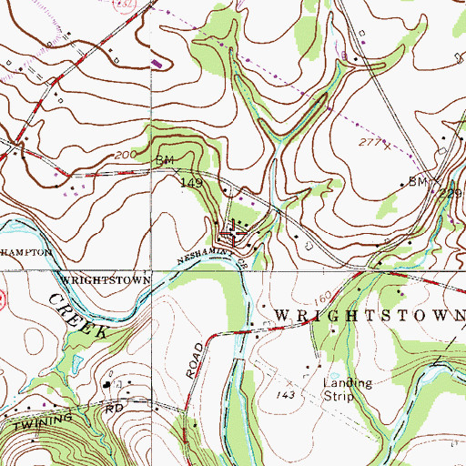 Topographic Map of Neshaminy Cliffs, PA