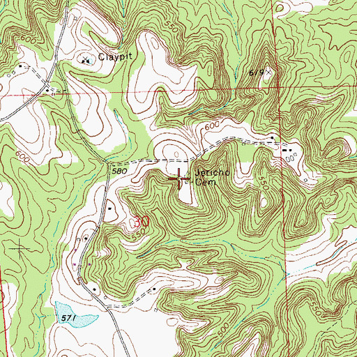 Topographic Map of Jericho Cemetery, AL