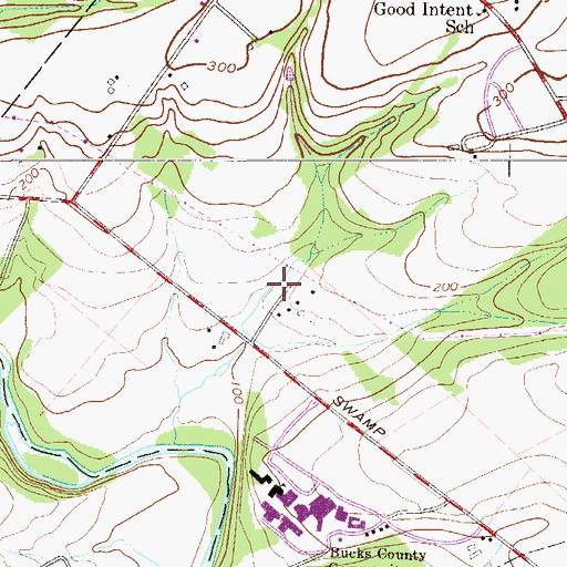 Topographic Map of Penns Commons, PA