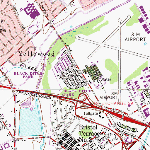 Topographic Map of Bloomsdale Gardens, PA