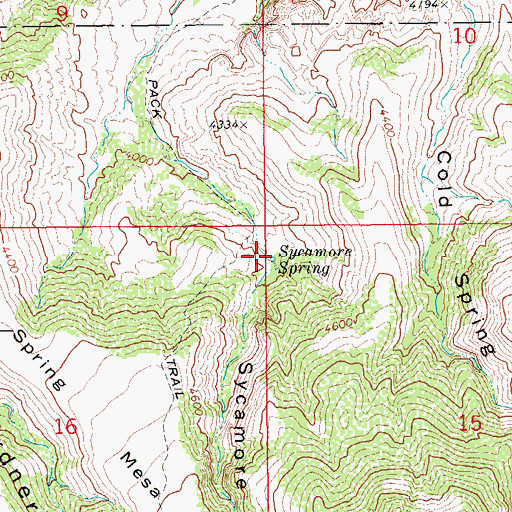 Topographic Map of Sycamore Spring, AZ