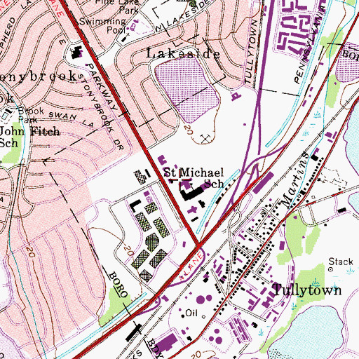 Topographic Map of Bishop Conwell High School, PA