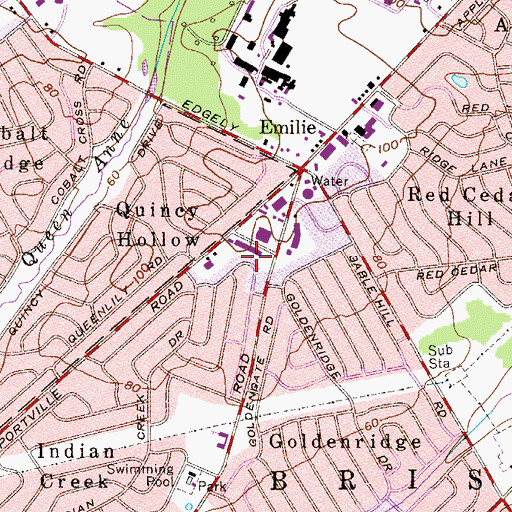 Topographic Map of Five Point Shopping Center, PA