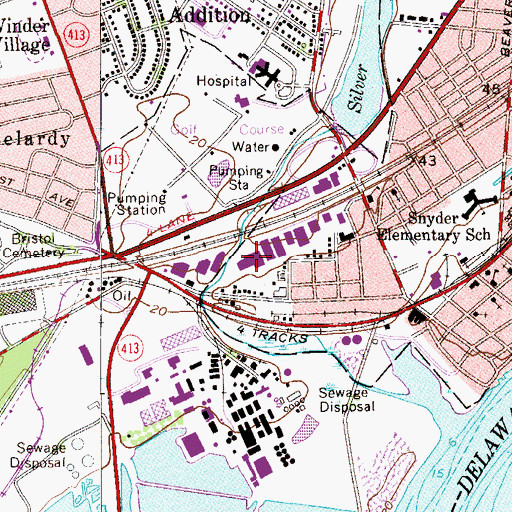 Topographic Map of Bath Industrial Park, PA