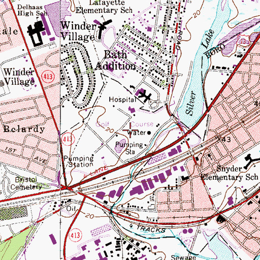 Topographic Map of Golf Farm Golf Course, PA