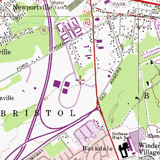 Topographic Map of Keystone Industrial Park, PA