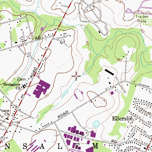 Topographic Map of Woodridge East, PA