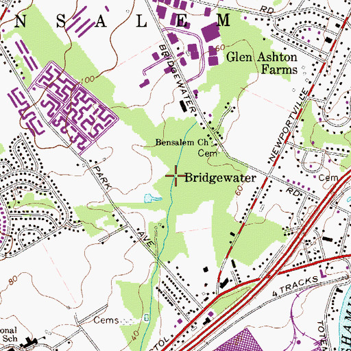 Topographic Map of Valley Meadows, PA