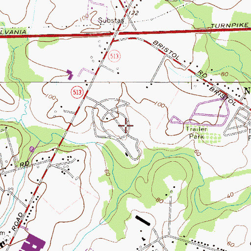 Topographic Map of The Coves of Hidden Valley, PA