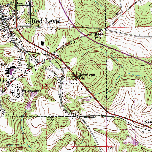 Topographic Map of Jernigan Church, AL