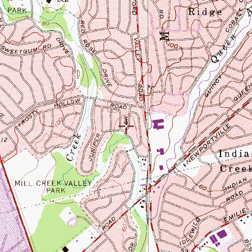 Topographic Map of Juniper Hill, PA