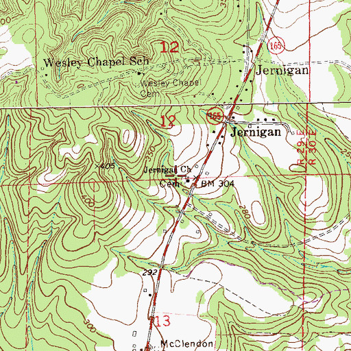 Topographic Map of Jernigan Church, AL