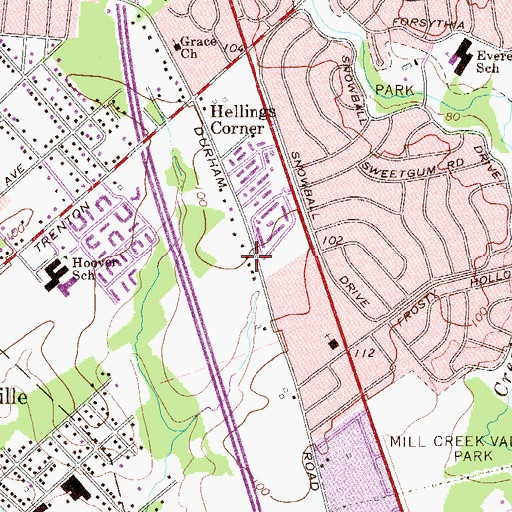 Topographic Map of Hollybrooke, PA