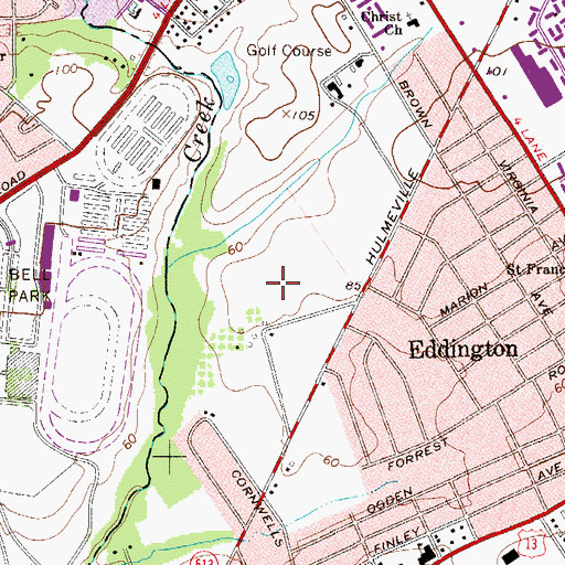 Topographic Map of Liberty Bell Industrial Park, PA