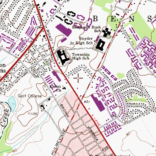 Topographic Map of Neshaminy Plaza, PA