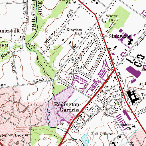 Topographic Map of Devonshire, PA