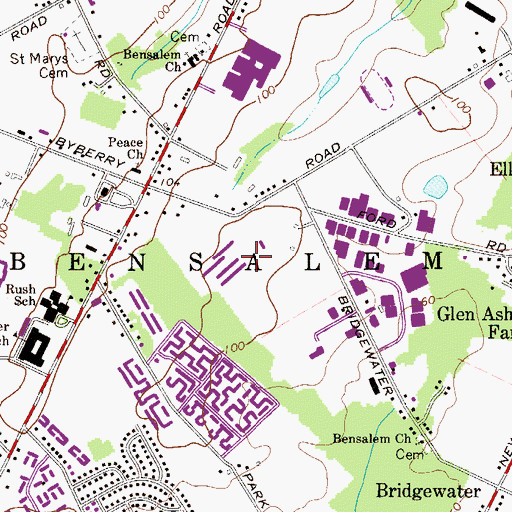 Topographic Map of Cornwells Industrial Park, PA