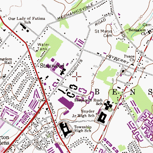 Topographic Map of Marten Square, PA
