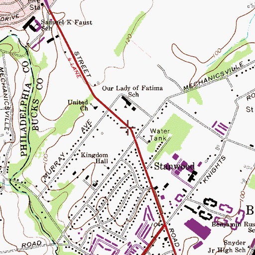 Topographic Map of Showcase Plaza, PA