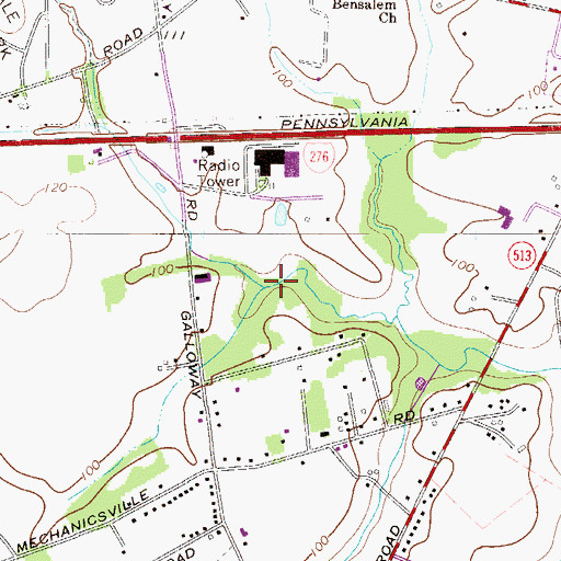 Topographic Map of Keystone Estates, PA