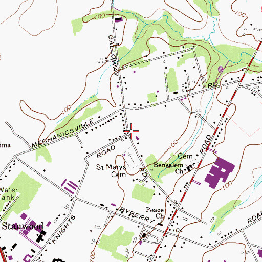 Topographic Map of Country Village at Center Point, PA