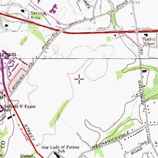 Topographic Map of Keystone Race Track, PA