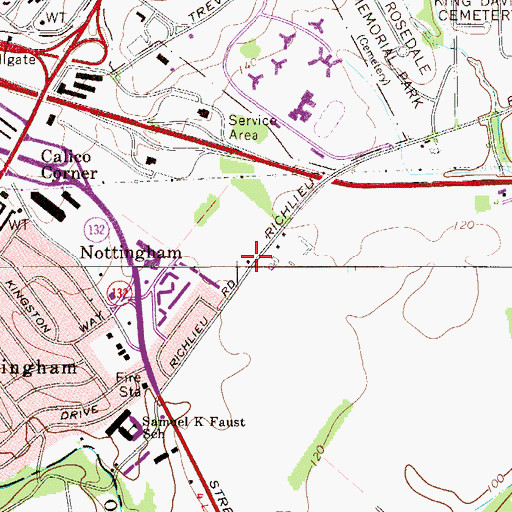 Topographic Map of Bensalem Baptist Church, PA