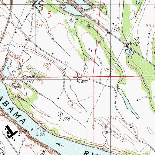 Topographic Map of Jerusalem Cemetery, AL