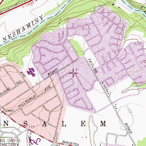 Topographic Map of Neshaminy Valley, PA